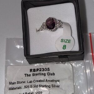 The Sterling Club Purple Amethyst Silver Ring